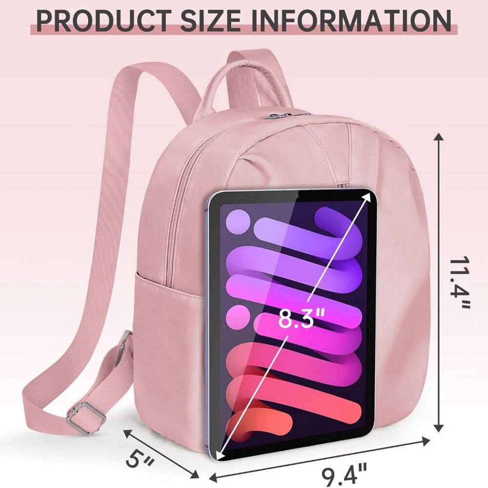 Adjustable Strap Pink Mini Backpack - Lightweight… - image 6
